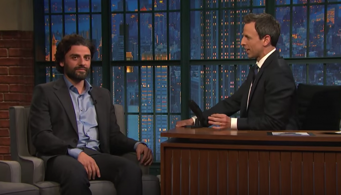 Oscar Isaac talks about his character Apocalypse in "Late Night with Seth Meyers."   