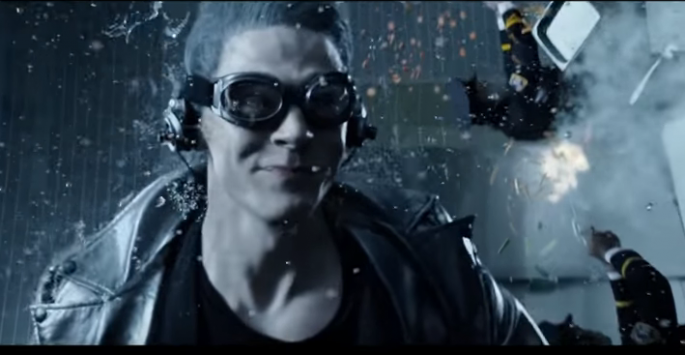 Quicksilver saves his friends in a scene of "X-Men: Days of Future Past."   