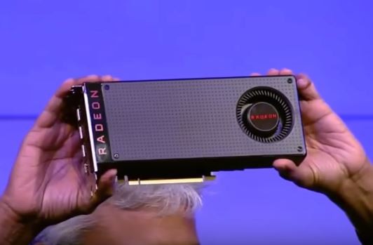 AMD shows the AMD Polaris Radeon RX 480 videocard that beats the GTX 980