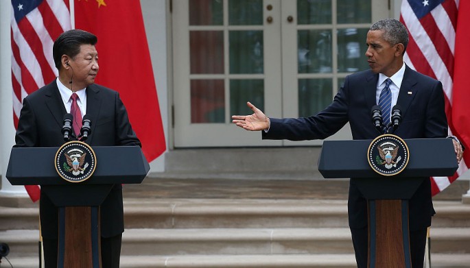 President Obama and Chinese President Xi Jinping hold a joint press conference in the Rose Garden at The White House on Sept. 25, 2015 in Washington, D.C.