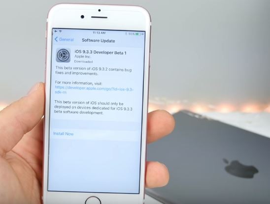 An iPhone running the latest iOS 9.3.3 version which has no jailbreak yet