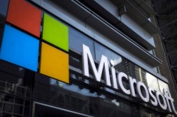Microsoft's logo seen in its office in New York.