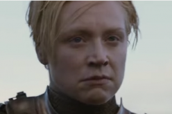 Swordswoman Brianne of Tarth (Gwendoline Christie) has just removed her headgear in a scene of 