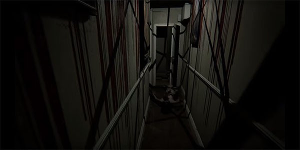 "Allison Road" unnamed protagonist finds himself alone in a bloody hallway with a corpse suddenly rising up from the dead.