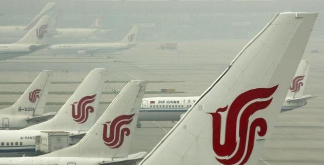 Planes of Air China dock on the tarmac at Beijing Capital International Airport, one of the busiest in the world.