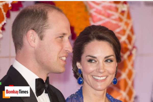 Kate Middleton wears her lapis lazuli earrings during the Royal visit in India.