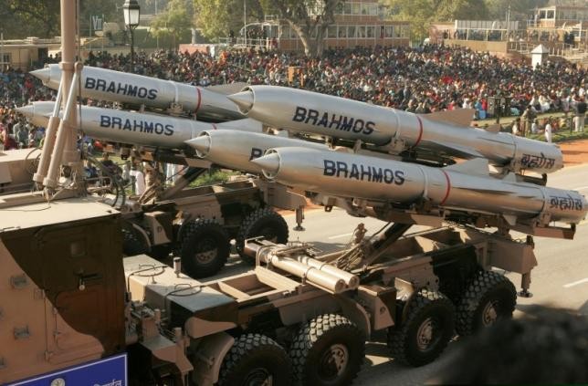 India's BrahMos missiles were displayed during a Republic Day parade in New Delhi.