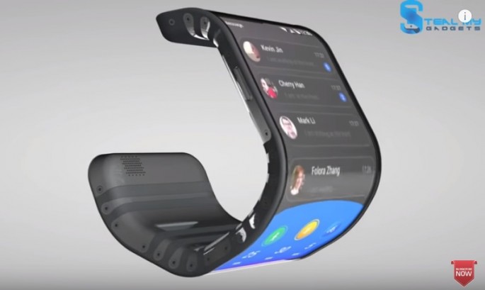 Lenovo bendable phone concept that can be worn like a wrist watch.