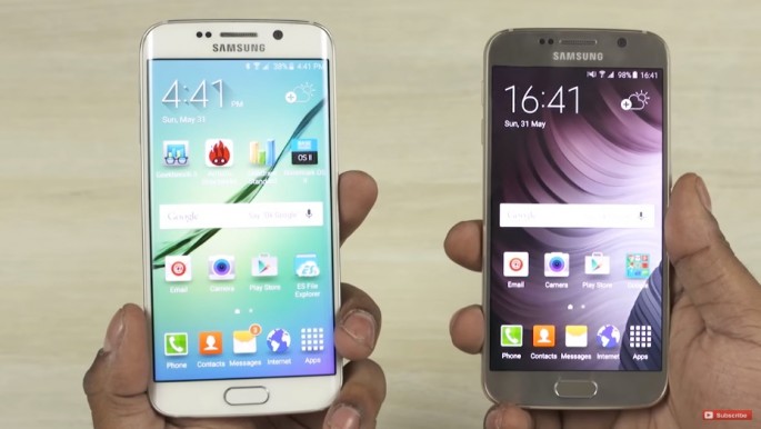 Comparing two Samsung devices with an edge and flat displays