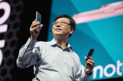 Yang Yuanqing, Lenovo CEO, reveals the Moto Z Family and Moto Mods ecosystem at Lenovo Tech World at The Masonic Auditorium on June 9, 2016 in San Francisco, California. 
