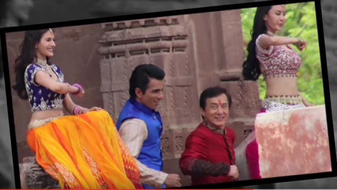 Sonu Sood and Jackie Chan dance in one of the scenes of "Kung Fu Yoga."  