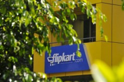 A logo of Flipkart, India's largest online marketplace, is displayed on a building in Bengalaru.