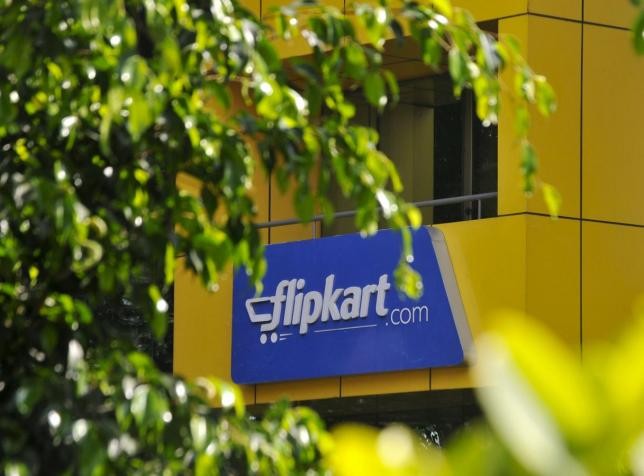 A logo of Flipkart, India's largest online marketplace, is displayed on a building in Bengalaru.