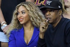 Beyonce and Jay Z during the NBA Finals