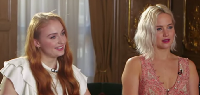 Sophie Turner (left) and Jennifer Lawrence answer questions on "Good Morning America."  