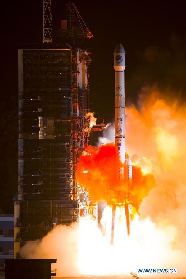 The 23rd Beidou satellite at launch aboard a Long March 3-C rocket. China plans to increase the power of its own satellite navigation system significantly in the next few years.