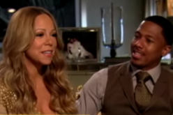 Nick Cannon and Mariah Carey answer interview questions together.    