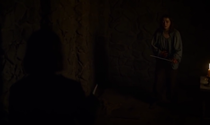 Arya Stark (Maisie Williams) faces Waif (Faye Marsay) who was about to kill her but ends up killing her instead.    