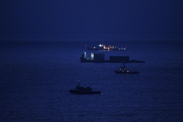 A barge sails on the South China Sea on Dec. 24, 2007, in Yangjiang of Guangdong Province, China.