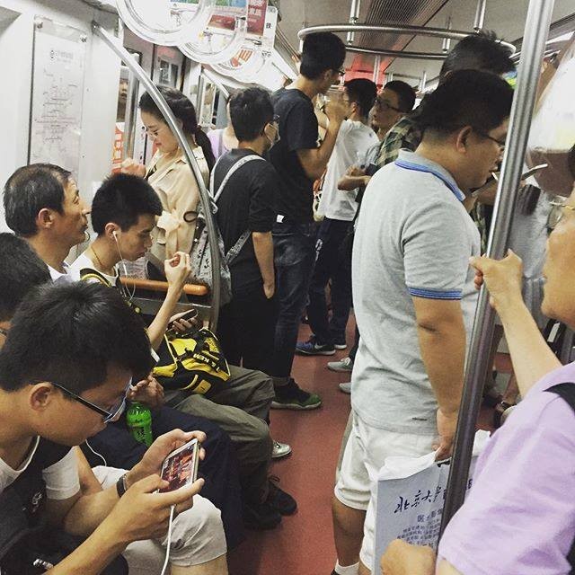 "Now You See Me" actor Mark Ruffalo posted on his Facebook page this photo inside the Beijing subway.