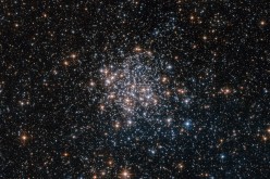 This NASA/ESA Hubble Space Telescope image shows the star cluster NGC 1854, a gathering of red, white and blue stars in the southern constellation of Dorado (The Dolphinfish).