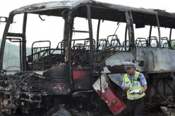 One of the survivors said that the fire started at the back of the bus.