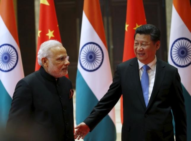Chinese President Xi Jinping meets with Indian Prime Minister Narendra Modi during a meeting in Xian, Shaanxi Province, in May last year.