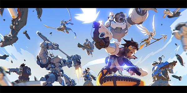 The "Overwatch" characters fighting off enemies to survive their big assault.