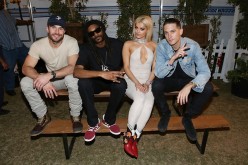 Sam Hunt, Snoop Dogg, Bebe Rexha and G-Eazy pose for a photo backstage at Stagecoach 2016 after their Bud Light Music Stage Moment at The Empire Polo Club on April 29, 2016 in Indio, California.