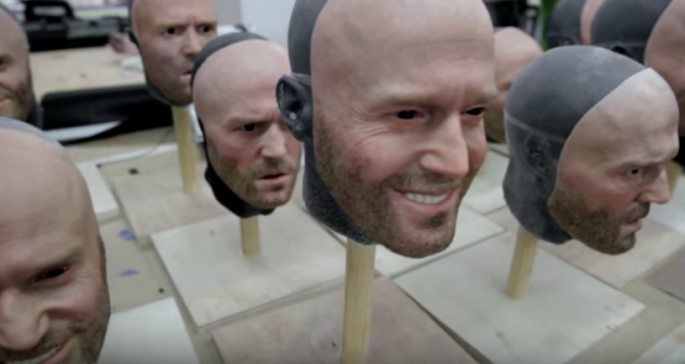The LG G5 advert installs 120 cameras to plot Jason Statham’s head and capture many of his facial expressions with lighting to have masks for doubles later.  