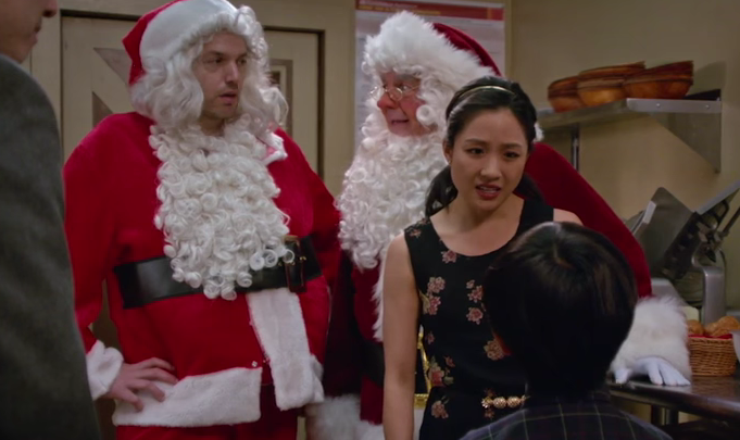 Jessica Huang (Constance Wu) explains to her son that Santa Claus is Chinese in "Fresh off the Boat."   
