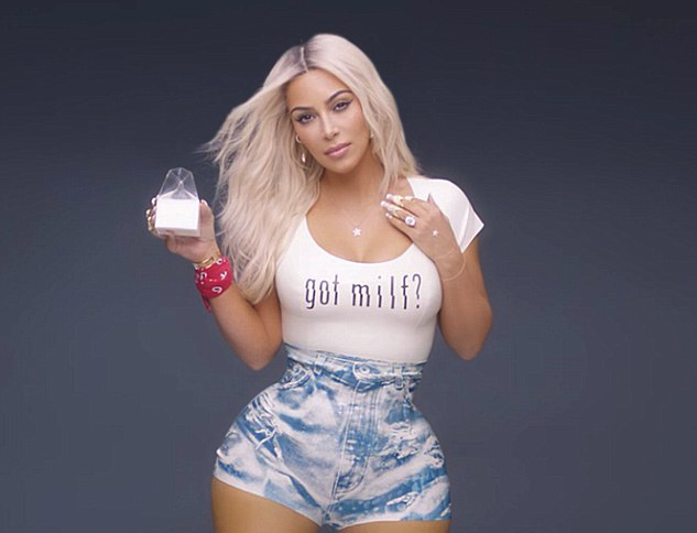 Kim Kardashian in Fergie's "M.I.L.F. $" music video, which dropped on Friday.