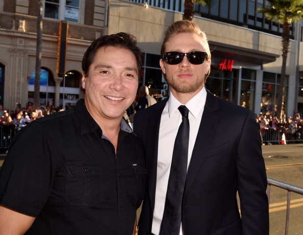 Actor Benito Martinez (L) and Charlie Hunnam arrive at the season 7 premiere screening of FX's 'Sons of Anarchy' at the Chinese Theatre on September 6, 2014 in Los Angeles, California.