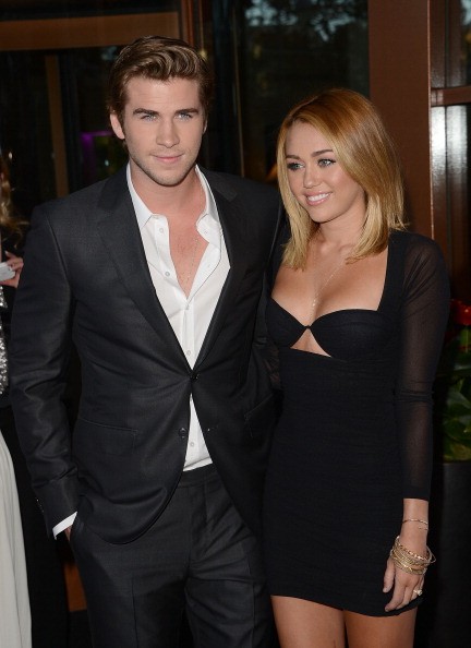 Actors Liam Hemsworth and Miley Cyrus arrive at Australians In Film Awards & Benefit Dinner at InterContinental Hotel on June 27, 2012 in Century City, California.