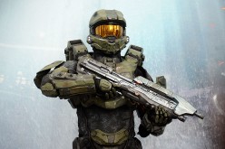 A character from the video game 'HALO 4' poses for photographs during the E3 gaming conference on June 5, 2012 in Los Angeles, California. 