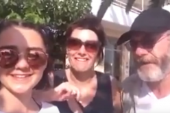 Maisie Williams (left), Lena Headey and Liam Cunningham travel to Greece to support the refugees.  