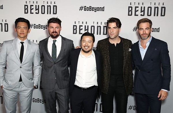 John Cho, Karl Urban, Director Justin Lin, Zachary Quinto and Chris Pine arrive ahead of the 'Star Trek Beyond' Australian Premiere on July 7, 2016 in Sydney, Australia. 