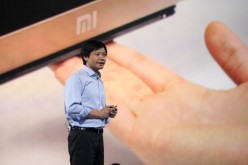 Xiaomi CEO Lei Jun speaks during a product launch on May 15, 2014 in Beijing, China.