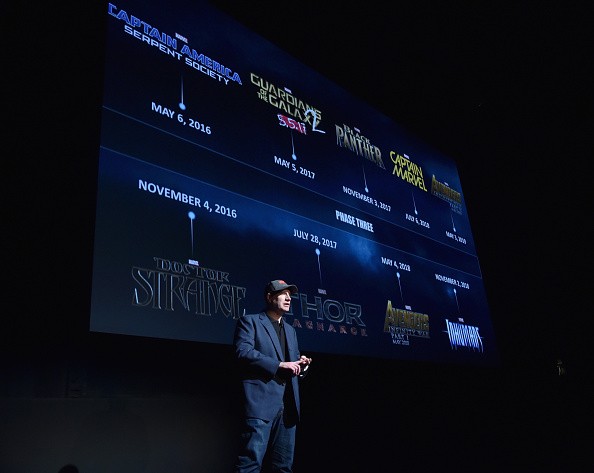 President of Marvel Studios Kevin Feige onstage during Marvel Studios fan event at The El Capitan Theatre on October 28, 2014 in Los Angeles, California. 