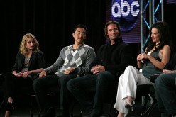 Emilie de Ravin, Daniel Dae Kim, Josh Holloway and Evangeline Lilly speak onstage at the ABC 'Lost' Q&A portion of the 2010 Winter TCA Tour day 4 at the Langham Hotel on January 12, 2010 in Pasadena, California. 