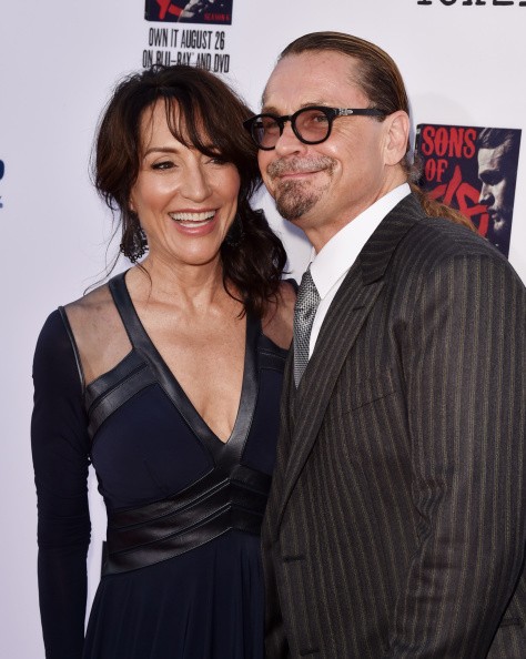 Actress Katey Sagal (L) and husband executive producer Kurt Sutter arrive at the season 7 premiere screening of FX's 'Sons of Anarchy' at the Chinese Theatre on September 6, 2014 in Los Angeles, California.