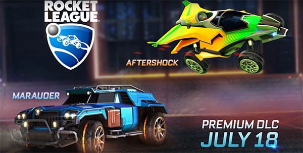 Psyonix reveals "Rocket League's" newest premium DLC contents, which are the new vehicles called Aftershock and Marauder.