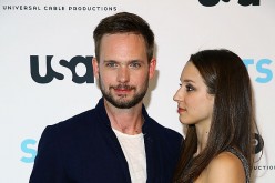 Patrick J. Adams and Troian Bellisario attend the Patrick J. Adams Exhibition Opening of 'SUITS' Gallery at 402 West 13th Street on January 22, 2015 in New York City. 