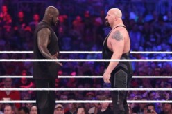 Shaq and Big Show prepare for battle at WrestleMania 32 in the Andre The Giant Battle Royal.