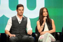 Actors Jay Ryan (L) and Kristin Kreuk speak at the 'Beauty And The Beast' discussion panel during the CW portion of the 2012 Summer Television Critics Association tour at the Beverly Hilton Hotel on July 30, 2012 in Los Angeles, California. 