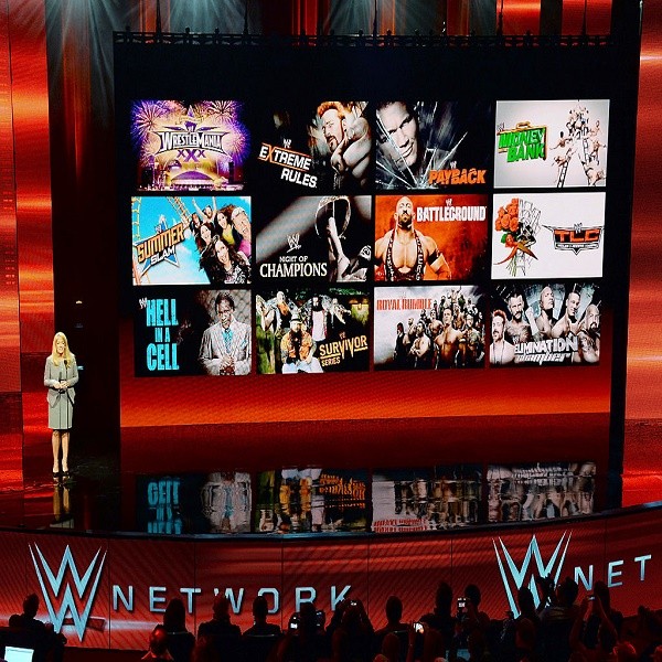 WWE Chief Revenue and Marketing Officer Michelle Wilson speaks at a news conference announcing the WWE Network at the 2014 International CES at the Encore Theater at Wynn Las Vegas on January 8, 2014 in Las Vegas, Nevada. The network will launch on Februa