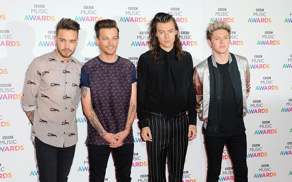 Liam Payne, Louis Tomlinson, Harry Styles and Niall Horan of One Direction attend the BBC Music Awards in 2015 in England. 