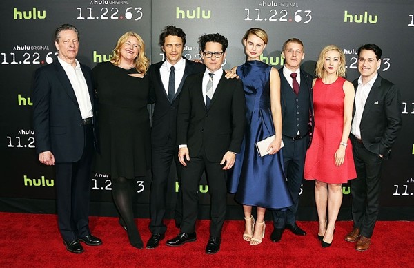 Chris Cooper, Bridget Carpenter, James Franco, J. J. Abrams, Lucy Fry, Daniel Webber, Sarah Gadon and T. R. Knight attend the premiere of Hulu's '11.22.63' at the Regency Bruin Theatre.