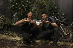Kris Wu poses with Vin Diesel on the set of the Hollywood film 