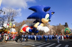 The Sonic the Hedgehog balloon is seen during the 87th Annual Macy's Thanksgiving Day Parade.